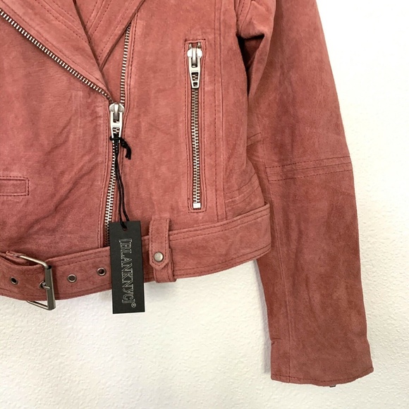 BLANKNYC DustyCoral Pink Suede Leather Moto Jacket - Picture 7 of 11